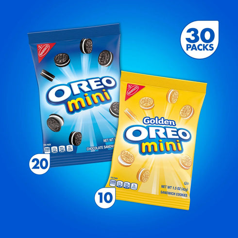 OREO Mini Mix Variety Pack Sandwich Cookies, 1.5 oz., 30 pk